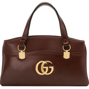 Gucci Burgundy Leather Satchel with Gold Details